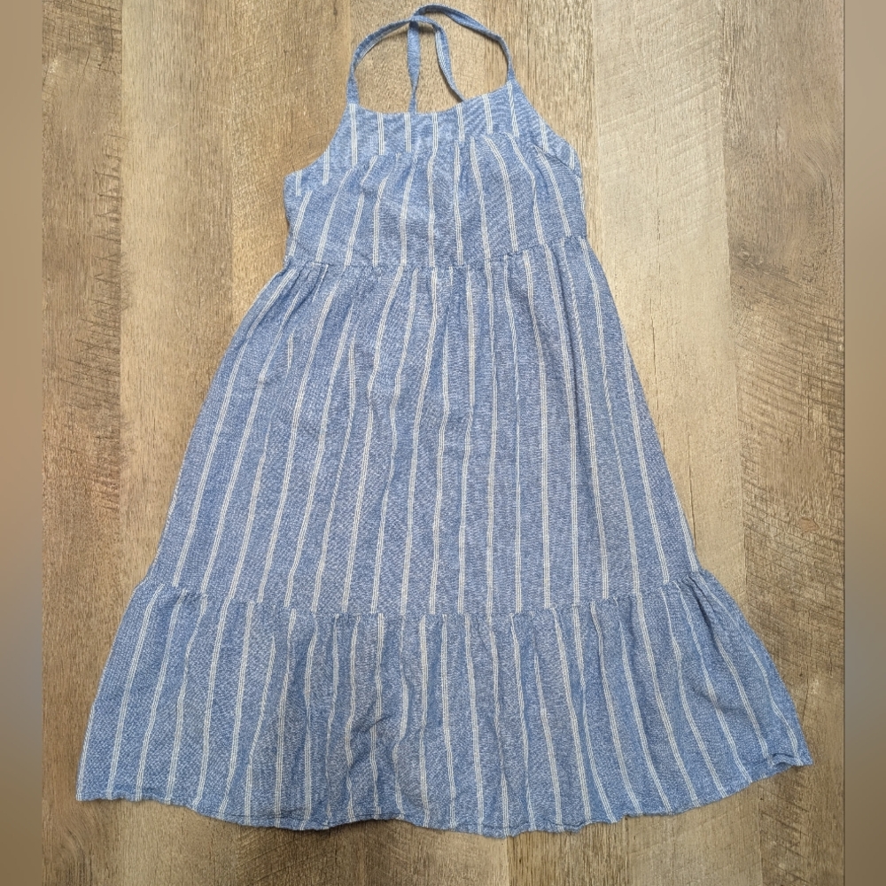 Cat & Jack Blue Striped Kids Dress Girls Size 8